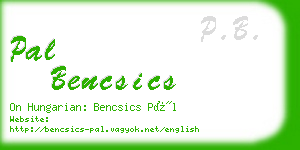 pal bencsics business card